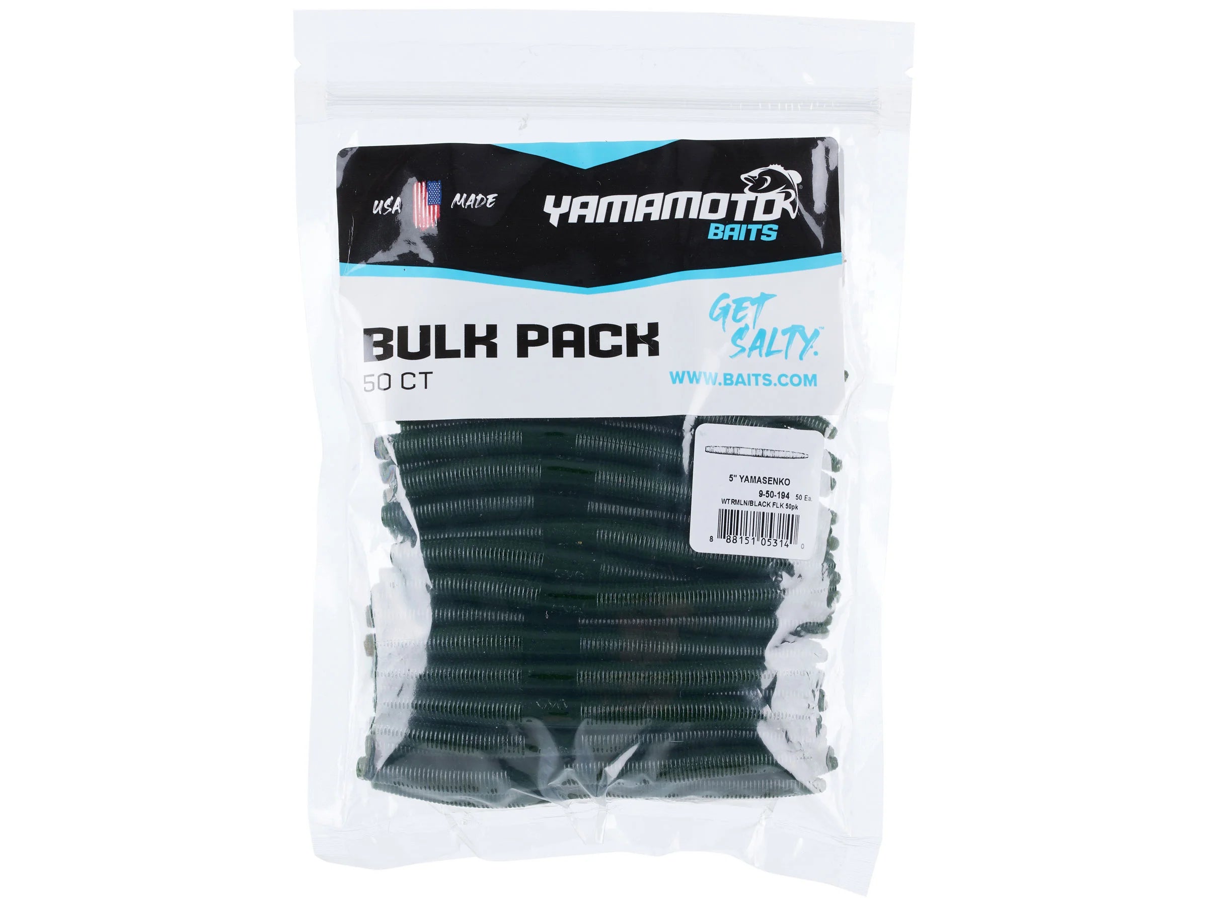 Yamamoto Senko Bulk Sack Pack - 5 inch - 50 Pack, Black