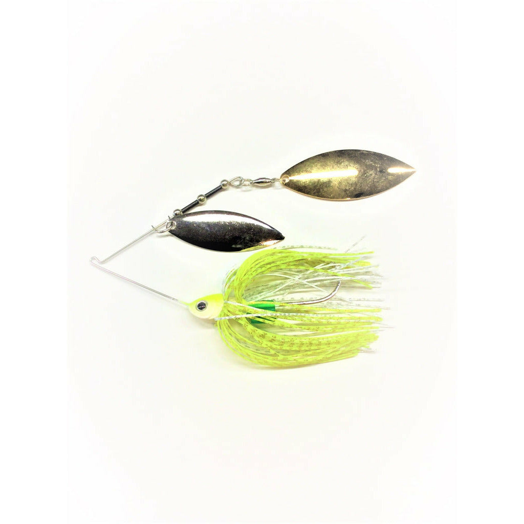 Buy chartreuse-white-e-chip-w-gold-silver-willow-willow PERSUADER E-CHIP SPINNER BAIT