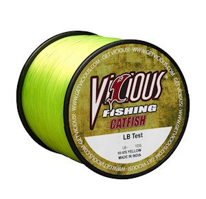 braided fishing line for catfish Vicious Catfish Hi-Vis Yellow Mono