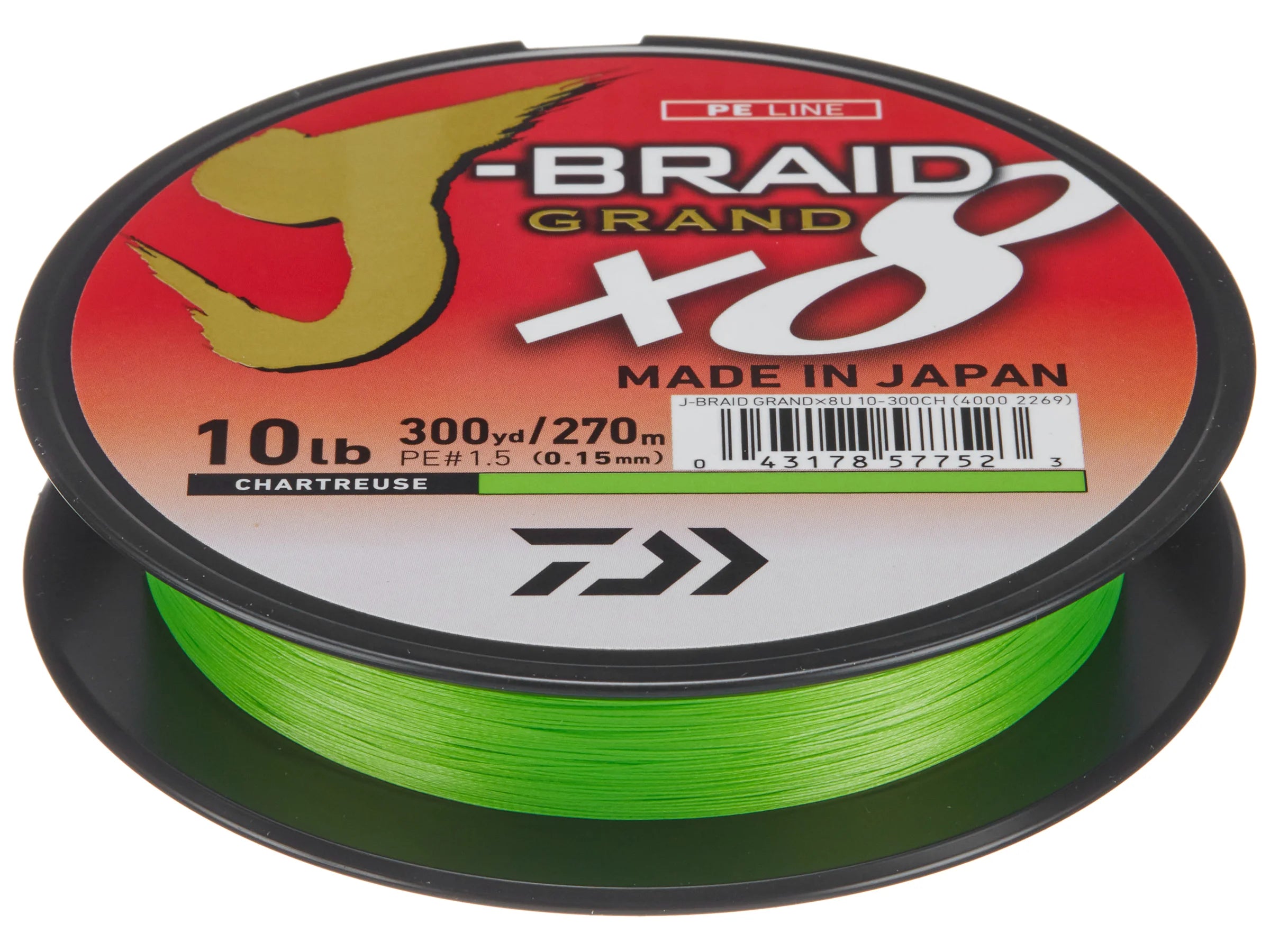 Daiwa J-Braid Grand x8 Chartreuse / 20lb.