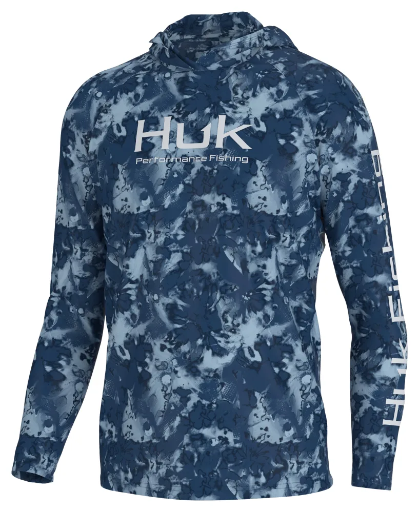 Huk Men's Icon x Inside Reef Long Sleeve Hoodie, XXL, Azure Blue