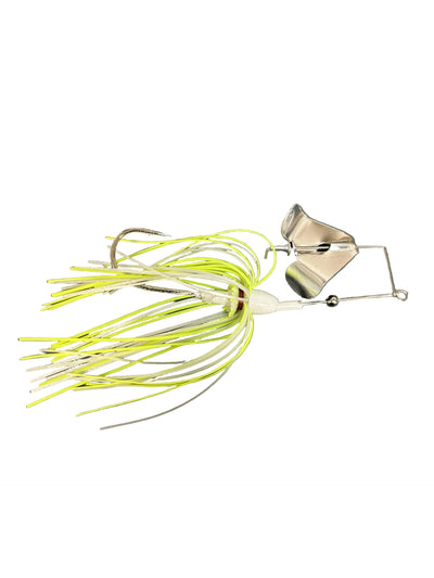Buy white-chartreuse-siver-blade BRAZALO CUSTOM LURES SKIRTED WEE-WHACKER BUZZBAIT