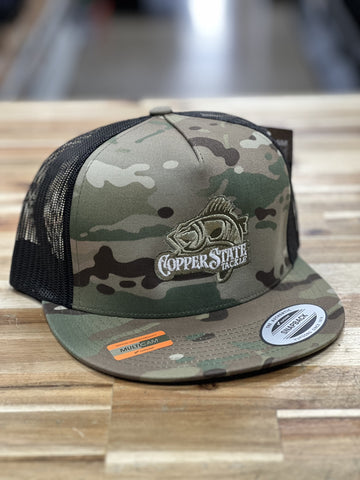 Buy multicam-fish-logo-flatbill-trucker COPPERSTATE TACKLE HATS