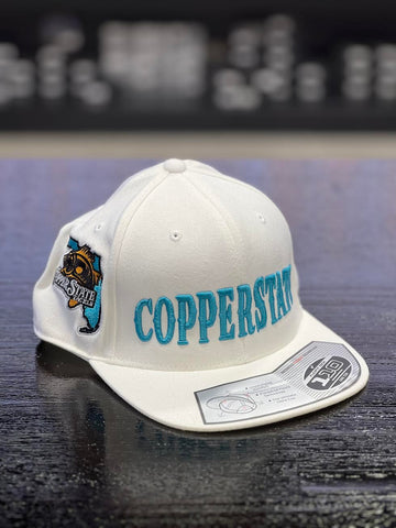Buy white-florida-puffy-logo-flatbill-trucker COPPERSTATE TACKLE HATS