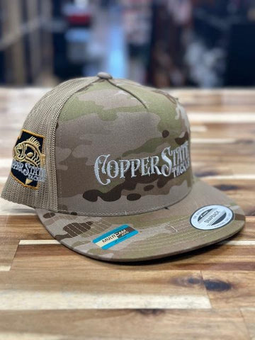Buy multicam-arid-tan-netting-flatbill-trucker COPPERSTATE TACKLE HATS