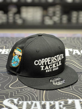 Buy black-white-text-logo-bass-sidepatch-new-era-9fifty-snapback COPPERSTATE TACKLE HATS