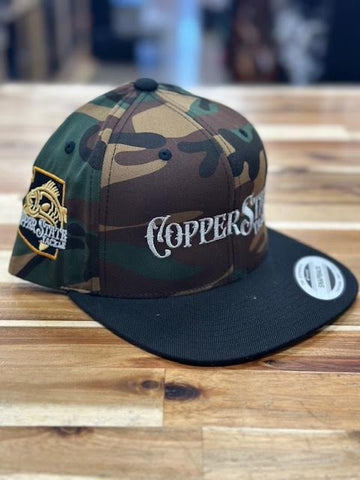 Buy camo-w-black-brim-flatbill-snapback COPPERSTATE TACKLE HATS