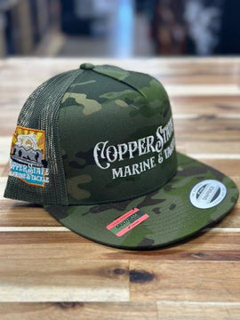 Buy mulitcam-tropic-flatbill-trucker COPPERSTATE MARINE &amp; TACKLE SIDE PATCH HATS