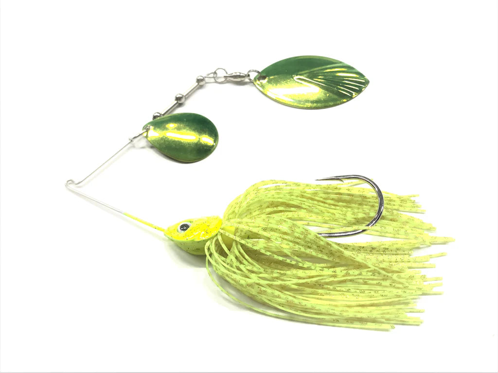 Buy chartreuse-powder-paint-colo-mag-willow PERSUADER PREMIUM COLORADO/MAG WILLOW BLADE SPINNER BAIT