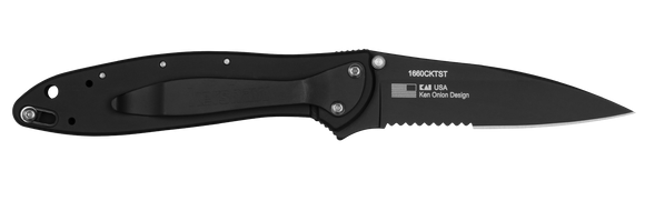 KERSHAW LEEK - BLACK SERRATED KNIFE