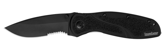KERSHAW BLUR - BLACK SERRATED GLASS BREAKER KNIFE