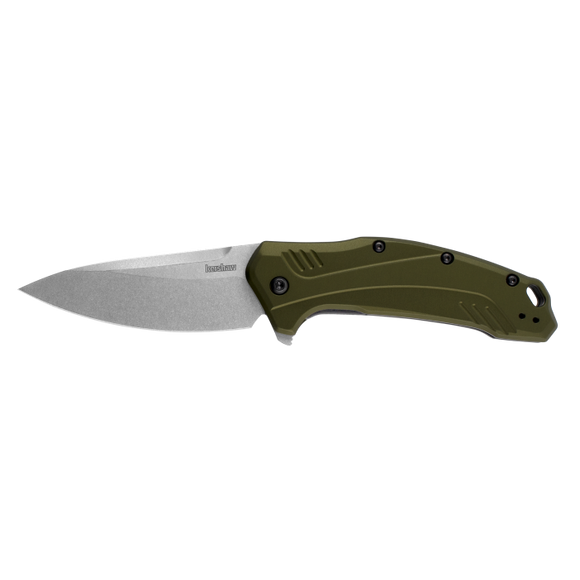 KERSHAW LINK - OLIVE STONEWASH KNIFE