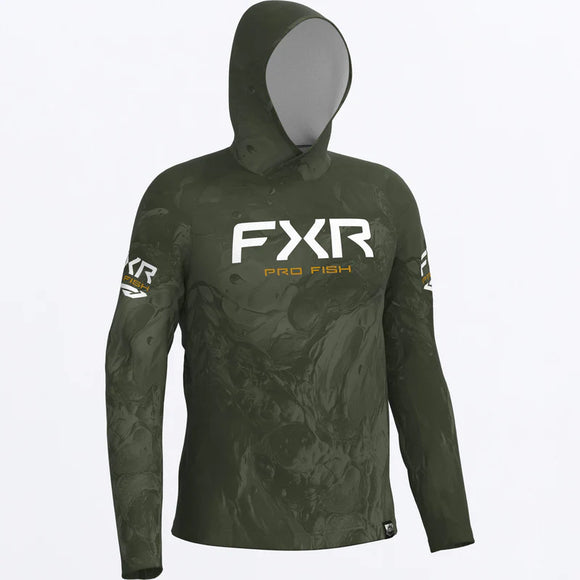 FXR PRO FISH MENS DERBY UNDERTOW AIR UPF PULLOVER HOODIE