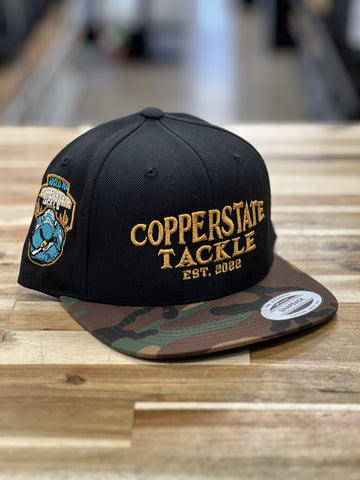 Buy black-camo-copper-logo-flatbill-snapback COPPERSTATE TACKLE HATS