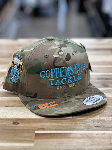 Buy multicam-turqoise-logo-flatbill-snapback COPPERSTATE TACKLE HATS
