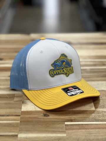 Buy white-blue-yellow-fish-logo-richardson-112 COPPERSTATE TACKLE HATS