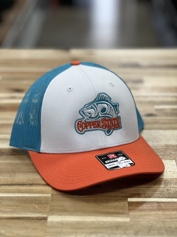Buy white-blue-orange-fish-logo-richardson-115 COPPERSTATE TACKLE HATS