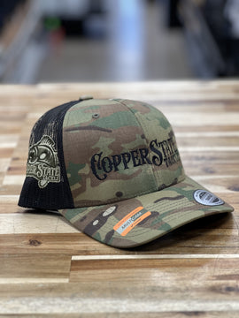 Buy multicam-black-netting-brown-patch-trucker COPPERSTATE TACKLE HATS
