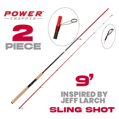 POWER CRAPPIE 9' SLING SHOT 2PC CRAPPIE SPINNNING ROD