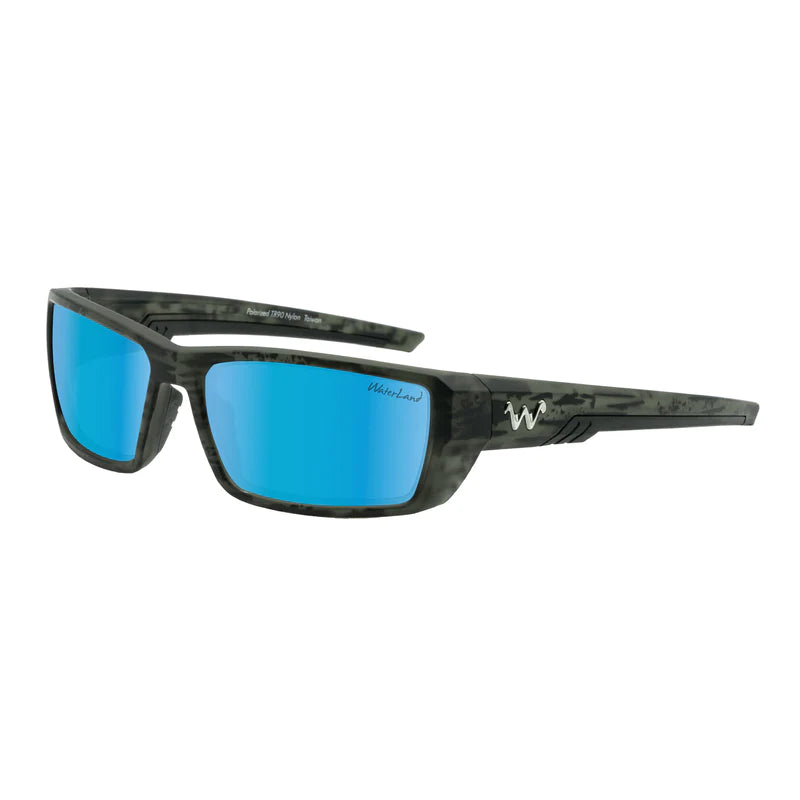 WaterLand Polarized Sunglasses Ashor Matte Black - Blue Mirror