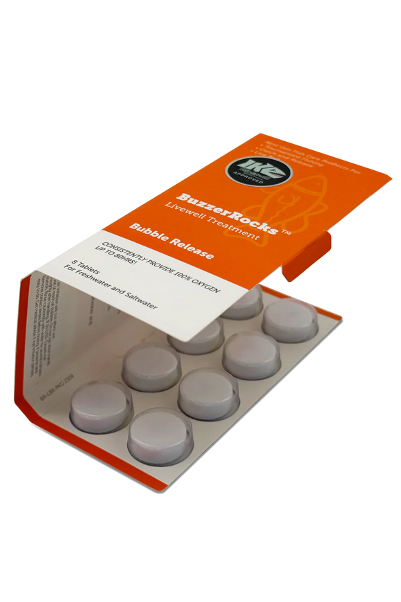 BUZZERROCKS LIVEWELL TREATMENT BUBBLE REALEASE