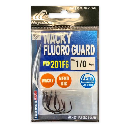 Hayabusa WRM201 Fluorocarbon Guard Wacky Hook, 1/0