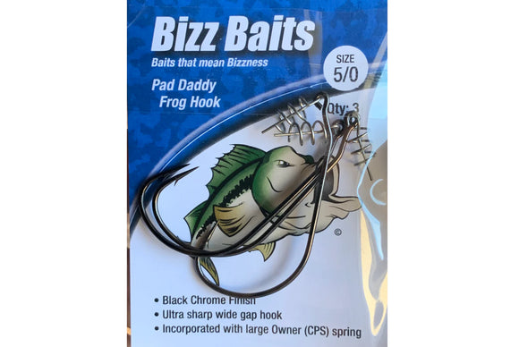 BIZZ BAITS PAD DADDY FROG HOOK (3pk)