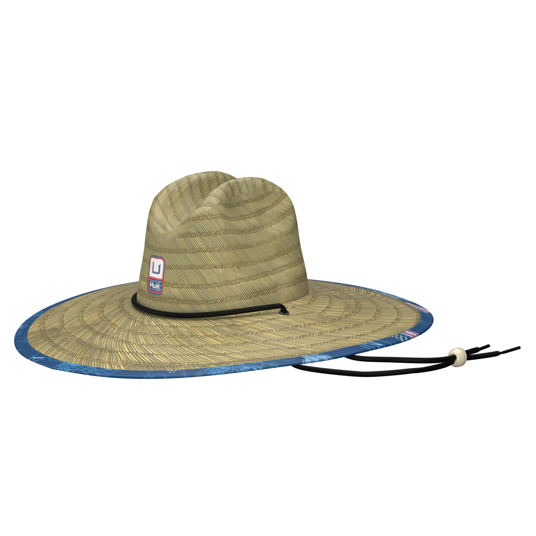 HUK STRAW HAT FISH AND FLAGS