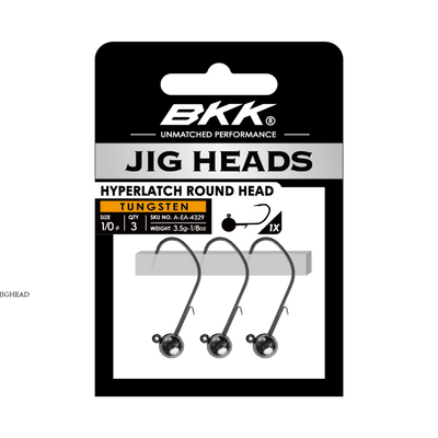 BKK HYPERLATCH ROUND HEAD TUNGSTEN JIGHEADS - 0