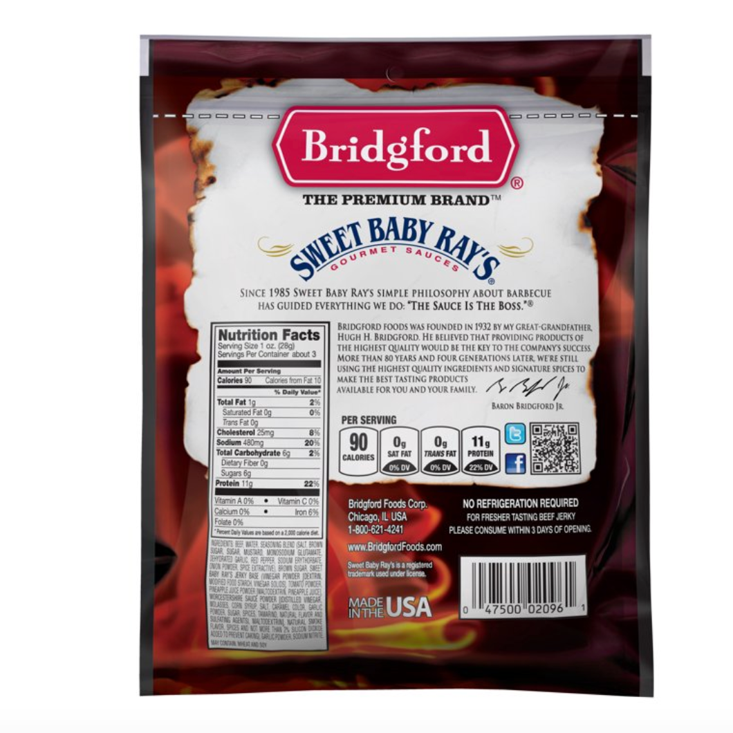 Bridgford Roasted Garlic Beef Jerky 2.85oz - 0