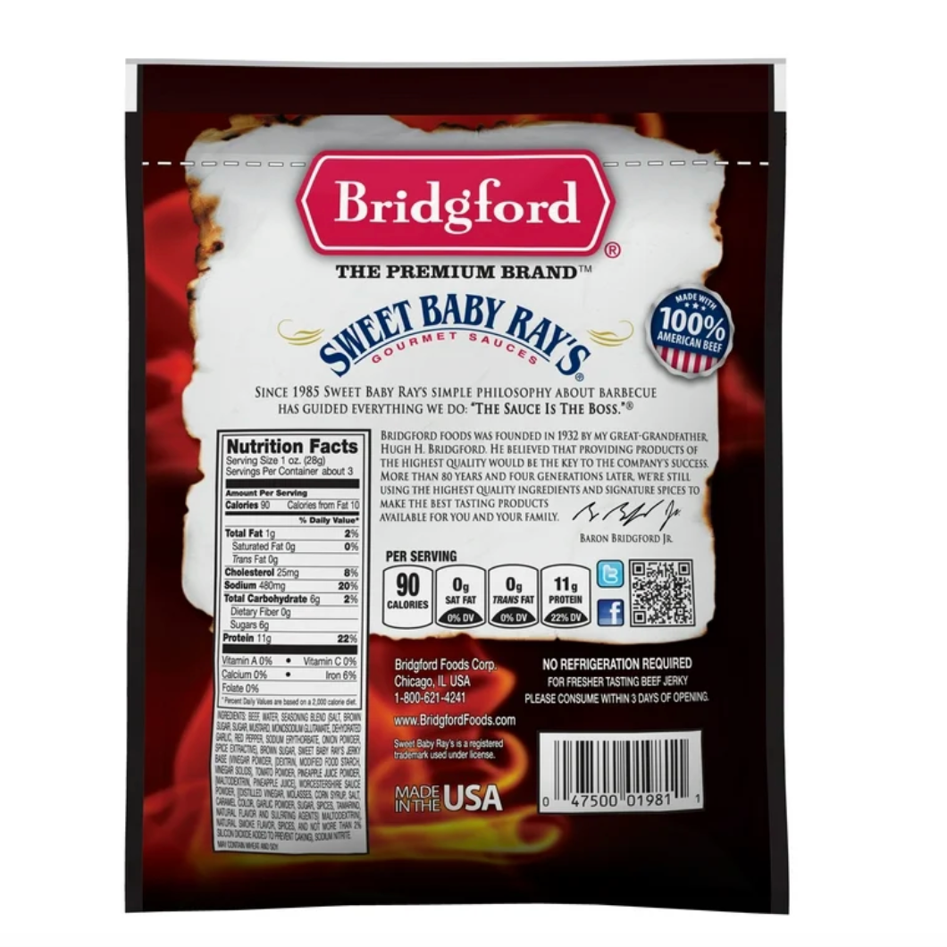 Bridgford Original Beef Jerky 2.85oz - 0