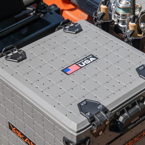 BLACKPAK PRO KAYAK FISHING CRATE - 13" X 13" - BATTLESHIP GREY