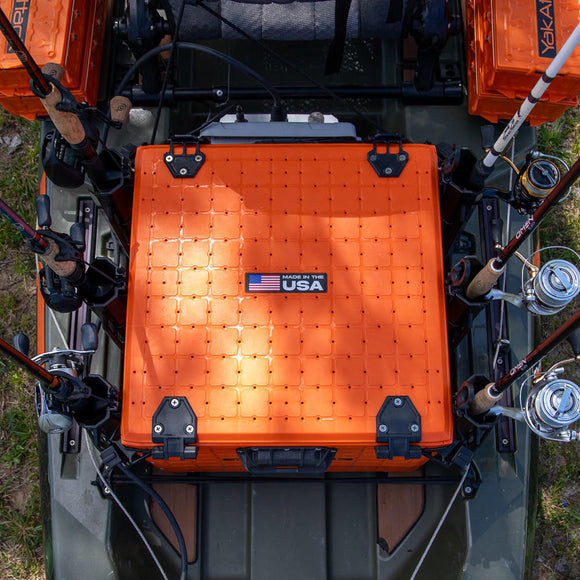 YAKATTACK BLACKPAK PRO KAYAK FISHING CRATE - 16" X 16" - ORANGE