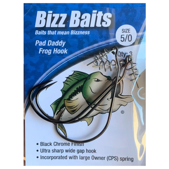 BIZZ BAITS PAD DADDY FROG HOOK (3pk)