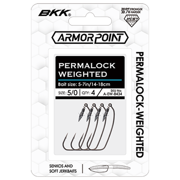 BKK ARMOR POINT PERMALOCK WEIGHTED WORM HOOK