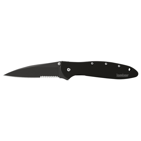 KERSHAW LEEK - BLACK SERRATED KNIFE
