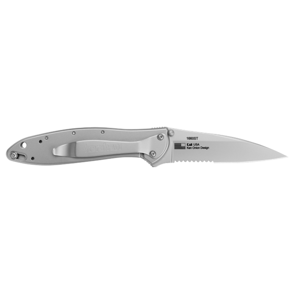 KERSHAW LEEK - SILVER SERRATED KNIFE