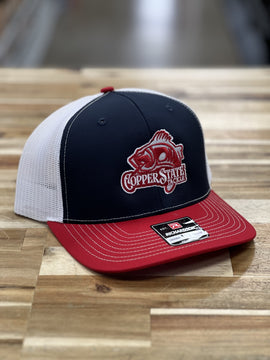Buy navy-white-red-fish-logo-richardson-112 COPPERSTATE TACKLE HATS