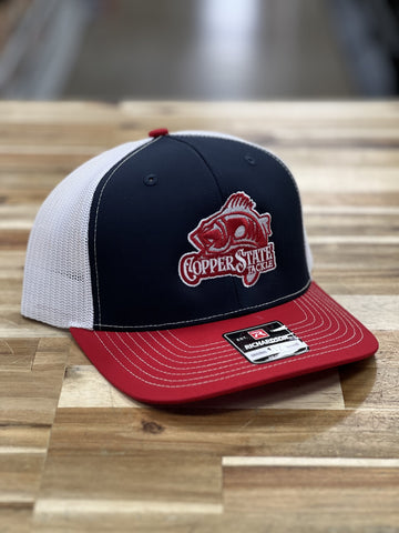 Buy navy-white-red-fish-logo-richardson-112 COPPERSTATE TACKLE HATS