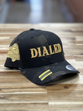 Buy black-camo-gold-dialed-patch-trucker COPPERSTATE TACKLE HATS