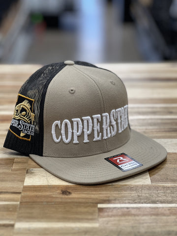 Buy tan-black-puffy-logo-richardson-flatbill COPPERSTATE TACKLE HATS