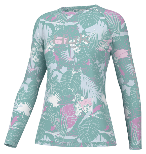 HUK WOMENS PURSUIT CREW RADICAL BOTANICAL