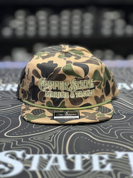 Buy desert-camo-rope-snapback COPPERSTATE MARINE &amp; TACKLE SIDE PATCH HATS