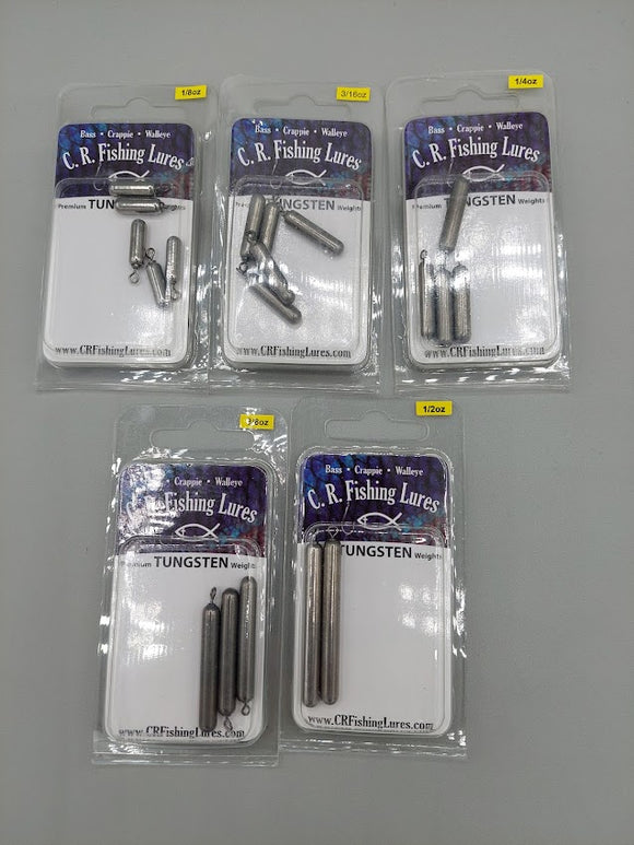 C.R. FISHING TUNGSTEN DROP SHOT WEIGHTS OPEN EYE