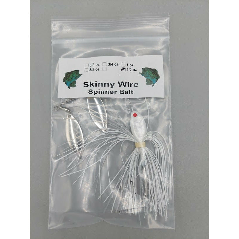 Buy white SKINNY WIRE SPINNER BAIT - 2 BLADE