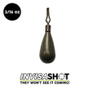 WOO TUNGSTEN GREEN PUMPKIN INVISASHOT DROP SHOT WEIGHT - TEAR DROP - Copperstate Tackle