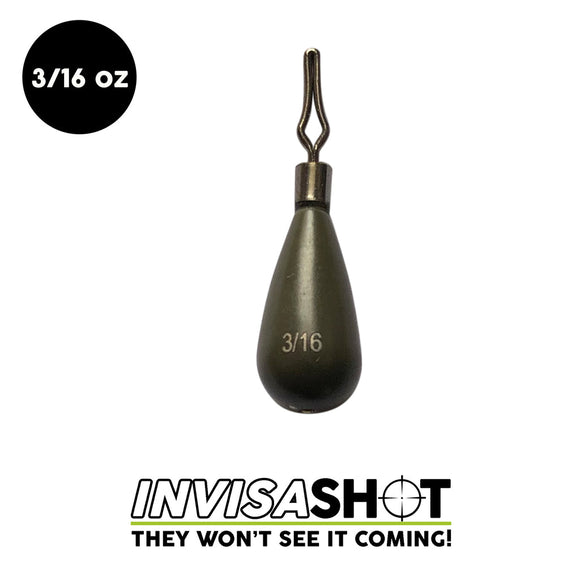 WOO TUNGSTEN GREEN PUMPKIN INVISASHOT DROP SHOT WEIGHT - TEAR DROP - Copperstate Tackle