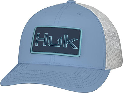 Huk Men's Bold Patch Trucker Hat, Crystal Blue