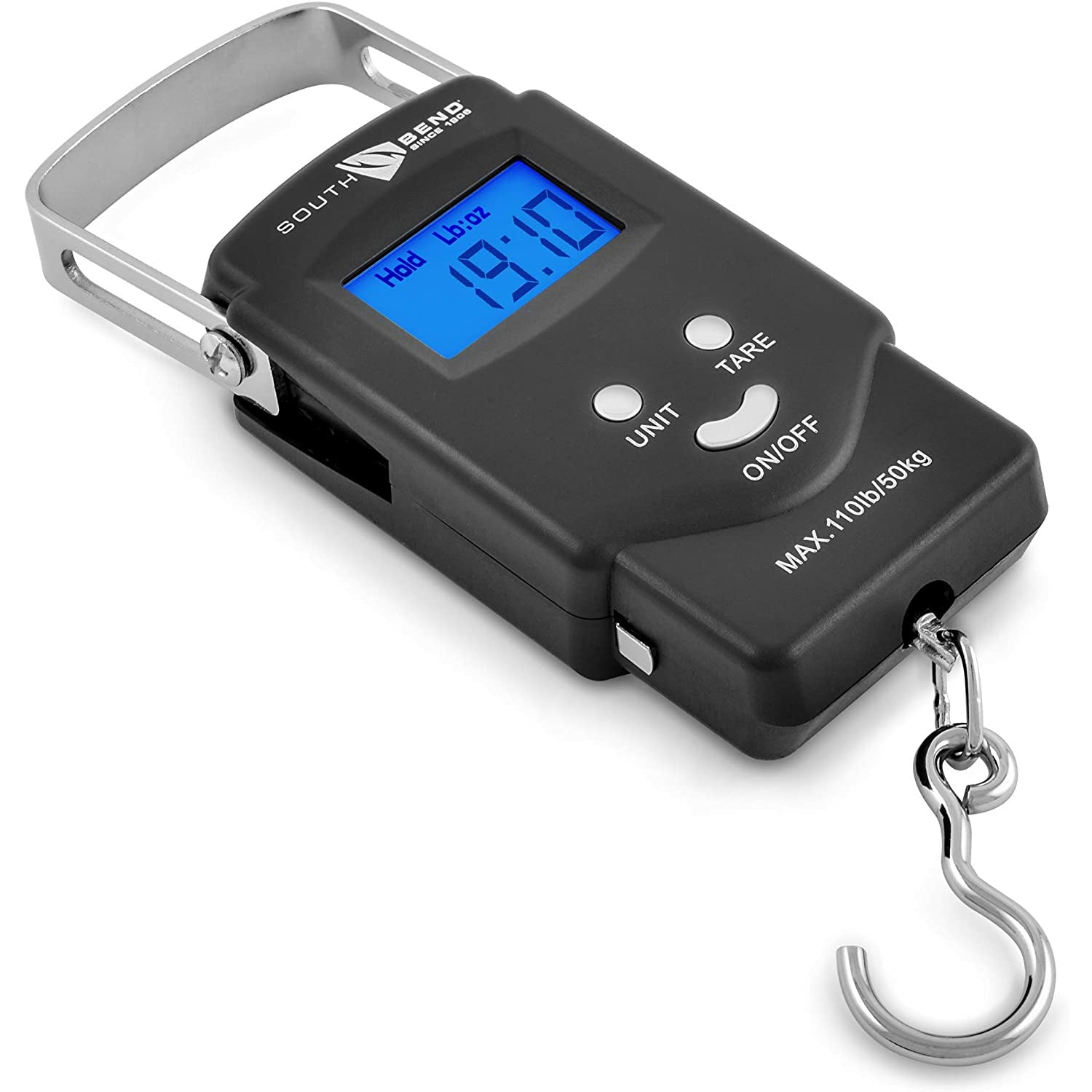 SOUTH BEND DIGITAL HANGING FISH SCALE W/ TAPE MEASURE 110 WEIGHT CAPACITY  - Copperstate Tackle