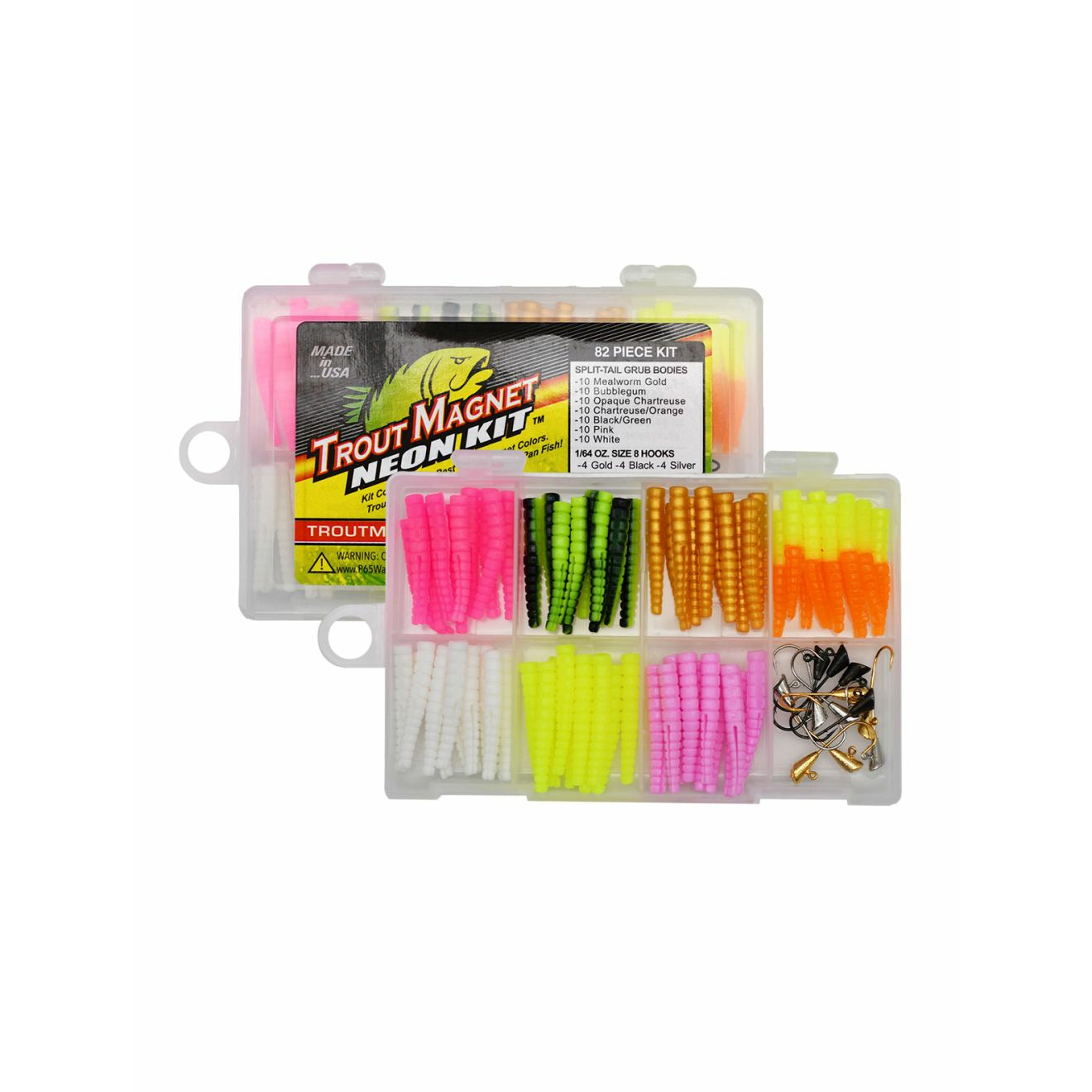 Trout Magnet Ultimate Bundle 85 Piece Neon Grub Kit